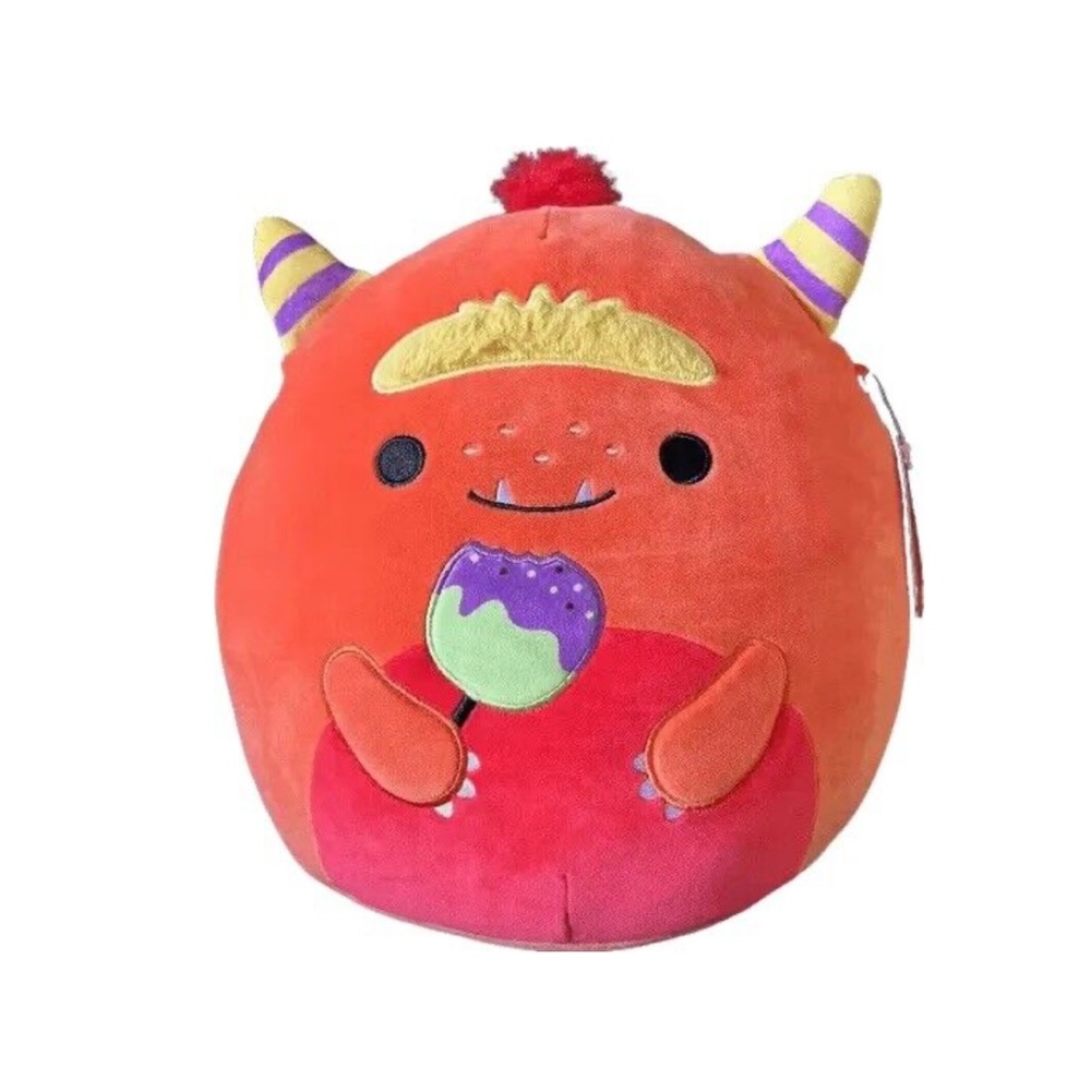 Squishmallows ⚜️🧡⚜️ Ernest the Monster with Candy Apple Kellytoy Plush